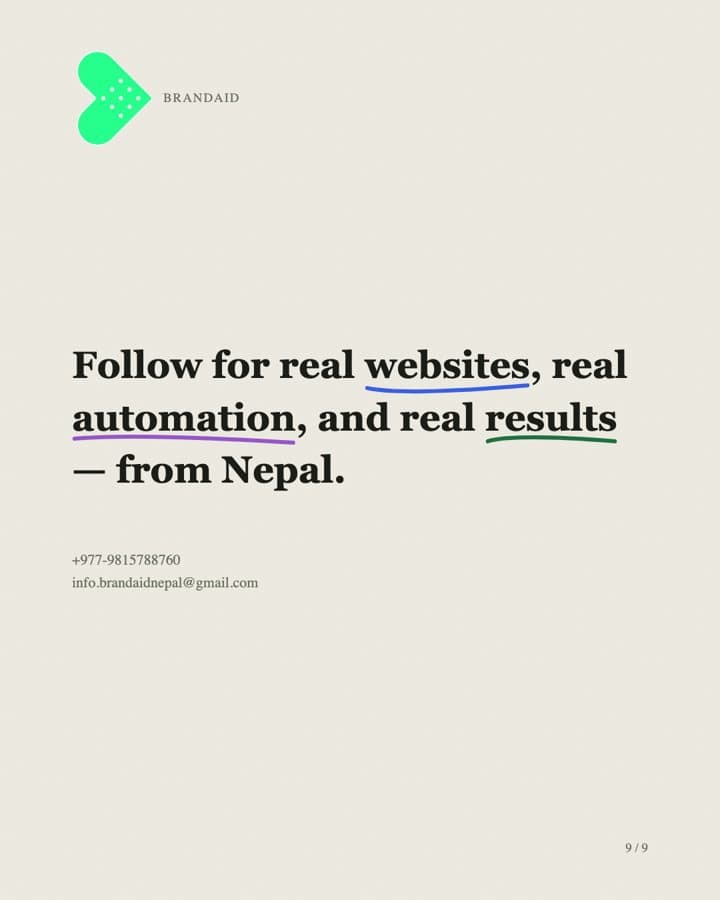 Follow for real websites, real automation and real results from Nepal